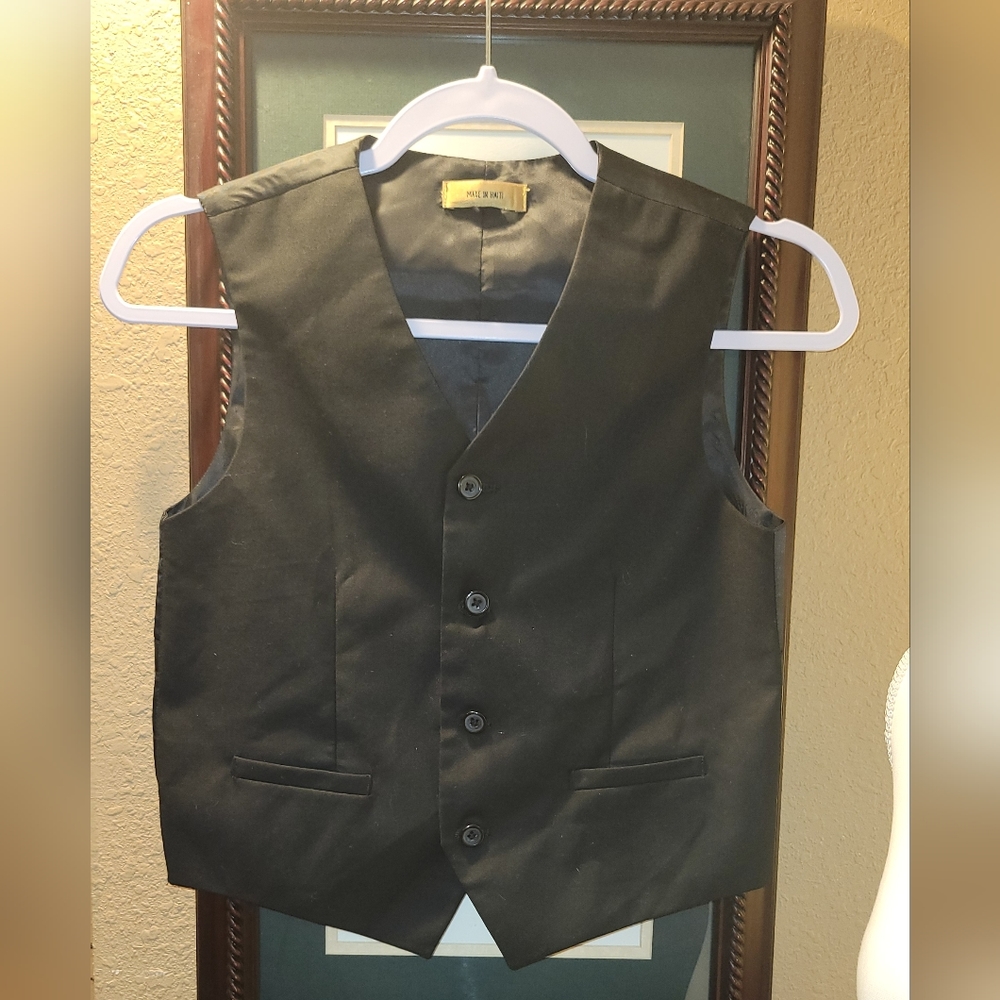 Boys, Size 10/12 Formal Black Vest